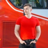 Czerwony V-neck Roter