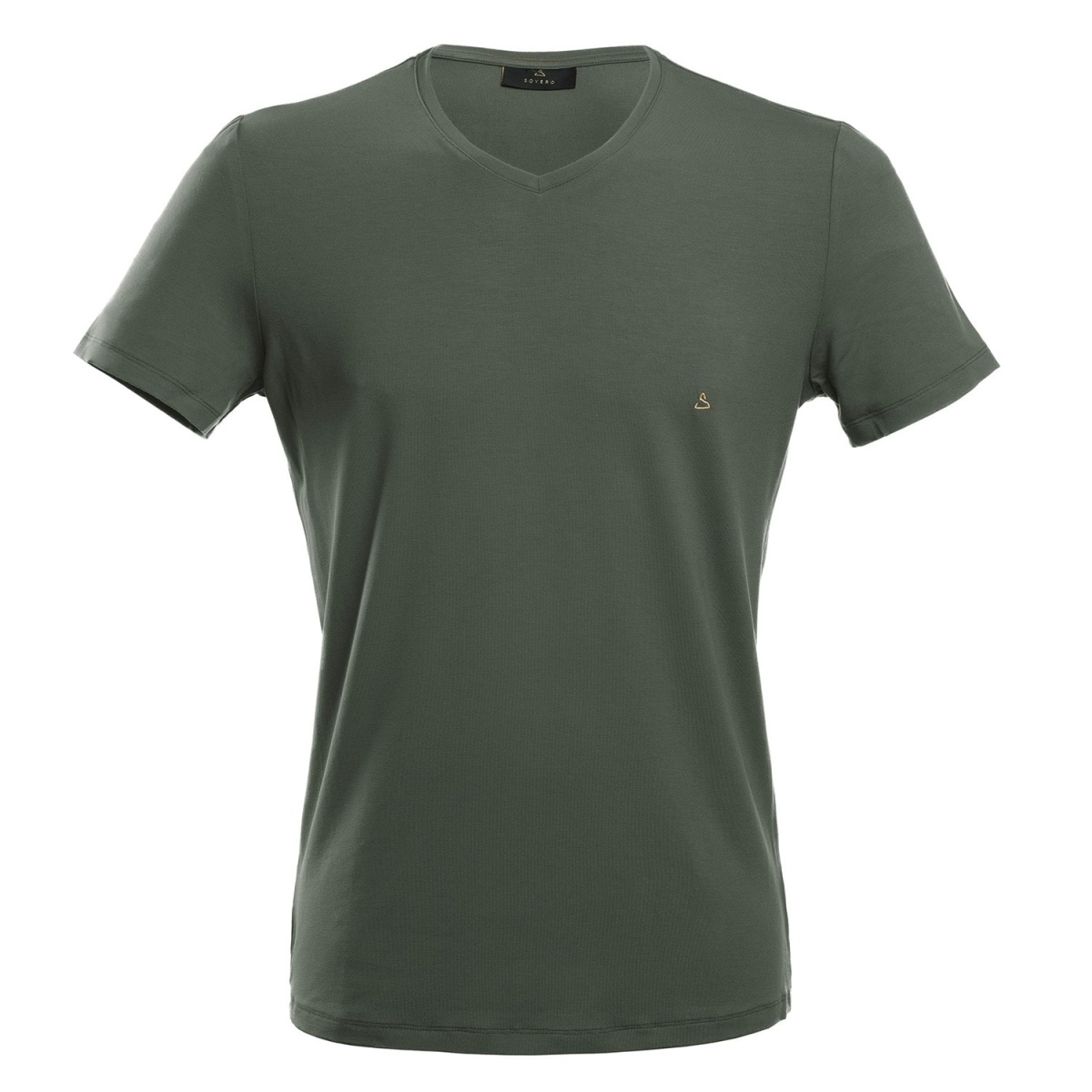 Khaki V-neck Military