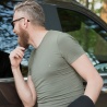 Khaki V-neck Military