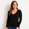 Czarny v-neck Amira Long