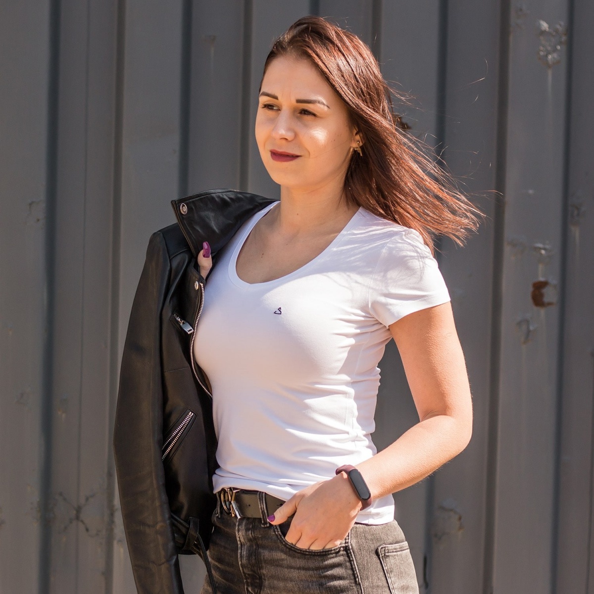 Biały v-neck Coco
