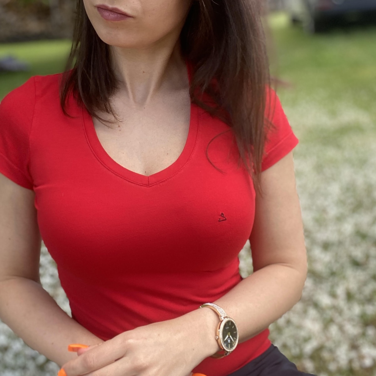 Czerwona v-neck Kalina